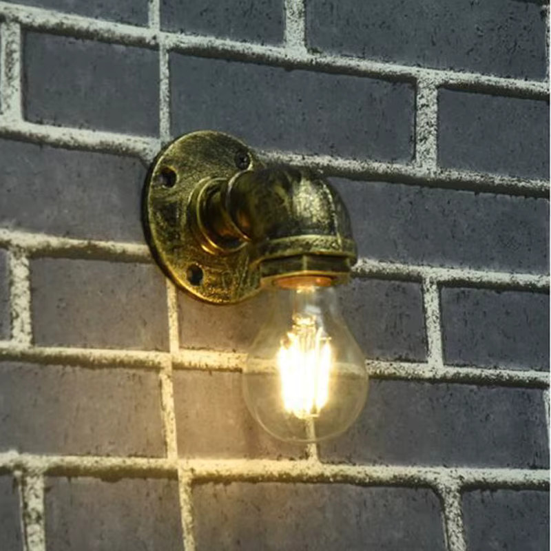 Vecli Industrielle Wandlampe im Retro Loft Stil aus Eisen für Bar Cafe und Restaurant mit warmweißem Edison LED Filament Licht - Bild 2