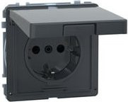 Merten Schuko-Steckdose Aquadesign Anthrazit Unterputz mit Klappdeckel MEG2310-7214 - Bild 1