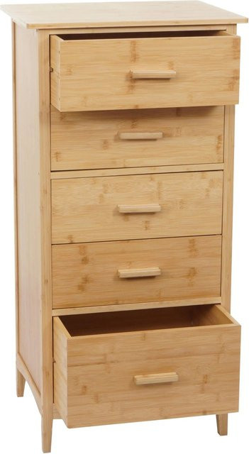 MCW Bambus Kommode M24 in Braun mit 5 Schubladen für das Badezimmer, B/T/H: 100 x 50 x 40 cm - Bild 1