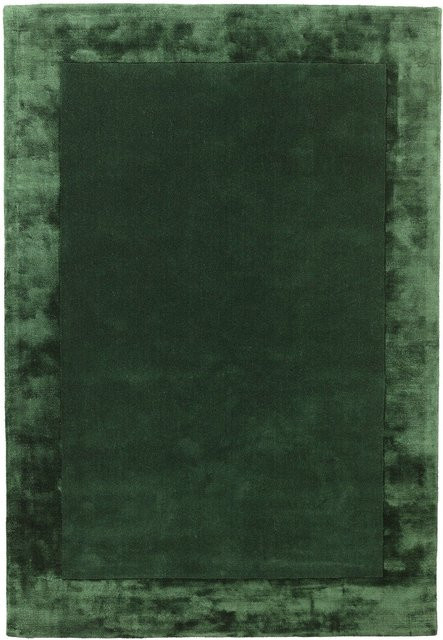 Handgewebter Wollteppich TYNE von Kadima Design in Grün mit Bordüre, B: 120 cm, L: 170 cm - Bild 1
