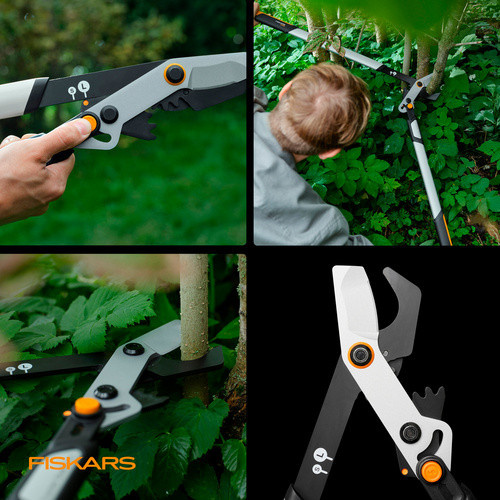 Fiskars X-Series DualAction Astschere Bypass in Orange-Schwarz mit Power- & Speedmodus - Bild 3