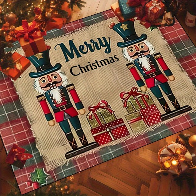 VIKAMA Weihnachts-Fußknacker Fußmatte, schmutzabweisend und rutschfest für Eingangsbereich, Flur und Badezimmer - Bild 1