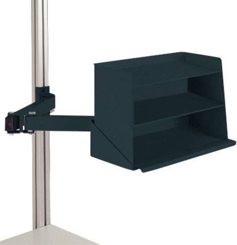 Manuflex ZB8248.7016 Sichtboxen-Regal-Halter-Element für CANTOLAB und ALU mit Doppelgelenk, Schwarz, B/T/H: 43,5 x 16,5 x 12,0 cm - Bild 1