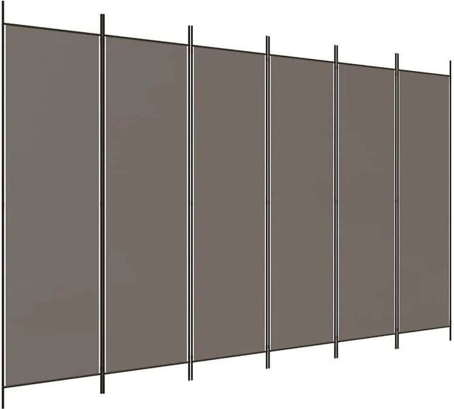vidaXL Paravent 6-teilig aus Stoff in Anthrazit B x H: 300 x 200 cm - Bild 1
