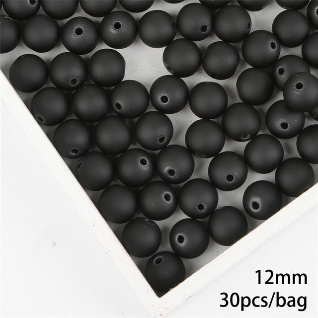 Beadia Accessories Acrylperlen, mattschwarz, rund, 12 mm - Bild 1