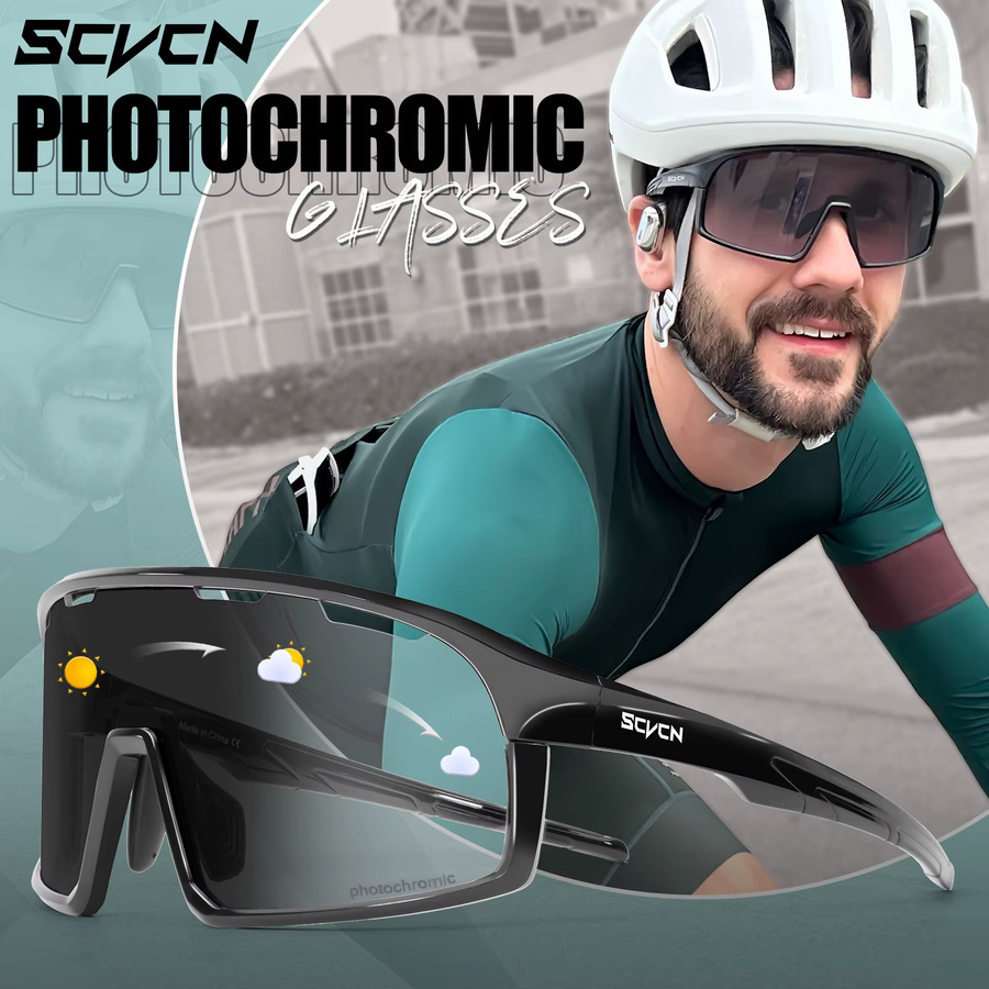 Scvcn Sportsonnenbrille, Unisex, Vollrand, Kunststoff, Photo Chrome - Bild 3