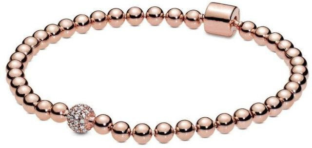 YIRAN Jewelry Schiebearmband 925 Silber, Roségold, Perle, Kristall, Damen, 20cm - Bild 1