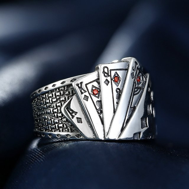 LENNIK Poker Ring, Silber, Unisex - Bild 1