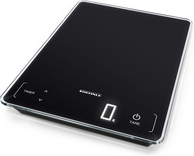 Soehnle Digitale Küchenwaage Page Profi 100 Schwarz mit Glasoberfläche und Timer - Bild 1