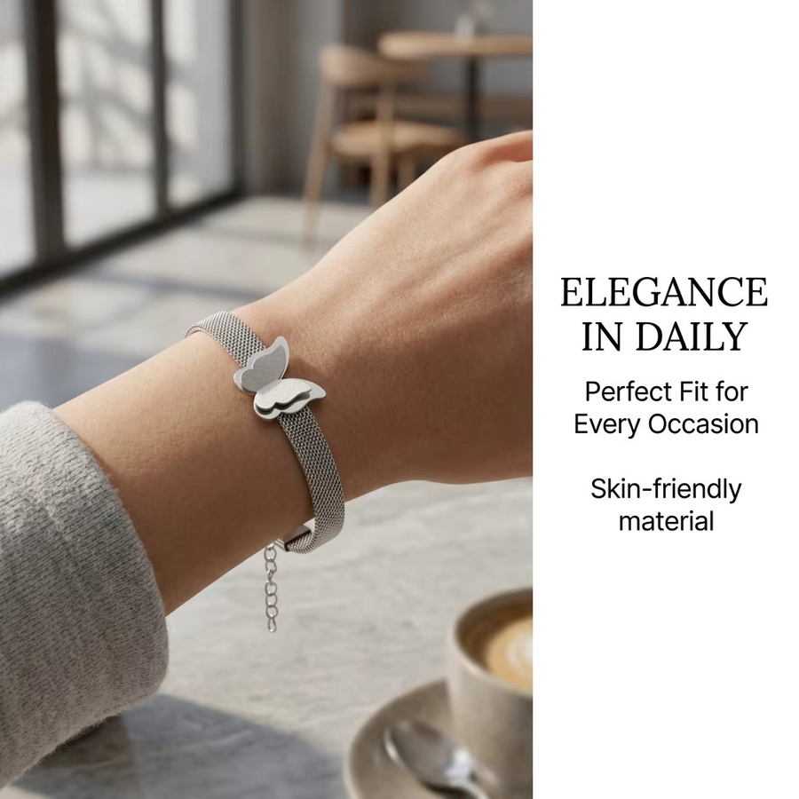 JP One Armband, Edelstahl, Silber, Damen, Schmetterling - Bild 2