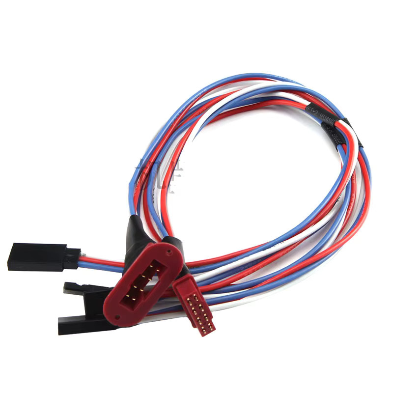 DIVEDEER MPX 8-poliger Servo-Verlängerungsstecker in Rot, 100 AWG, 2-Draht oder 3-Draht-Version für RC-Flugzeuge, Länge: 33 cm - Bild 2