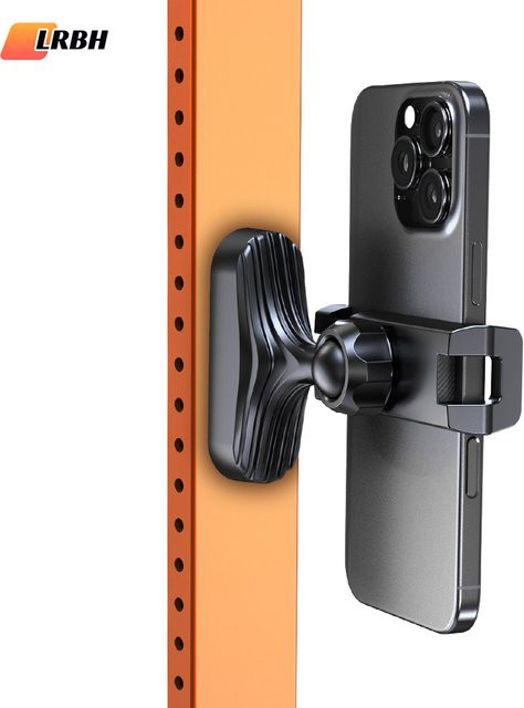 LRBH Magnetischer Handyhalter in Schwarz, 360 Grad verstellbar und einziehbar, universeller Smartphone-Halter für Fitnessstudio, Gabelstapler und Küche - Bild 1