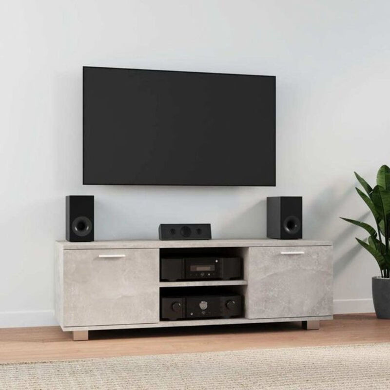 Vidaxl TV-Schrank Modern in Grau aus Holzwerkstoff und Aluminium, B/T/H: 120 x 40,5 x 35 cm - Bild 1