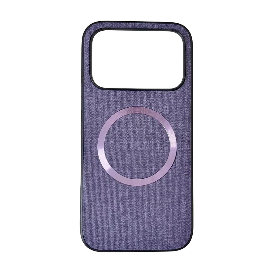 Luxuriöse magnetische Handyhülle für Huawei Honor 600 Pro in Lila mit Stoffmuster und Lederschutz - Bild 5