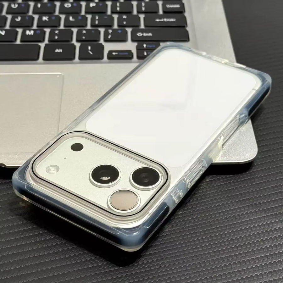 Transparente 2-in-1 Handyhülle aus Acryl für iPhone 17, iPhone 16 Pro Max und iPhone 15 in Gelb und Transparent, stoßfeste Schutzhülle - Bild 1