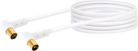 Schwaiger Antennenkabel mit abgewinkeltem Stecker, 3 m, Weiß, 90 dB - Bild 1
