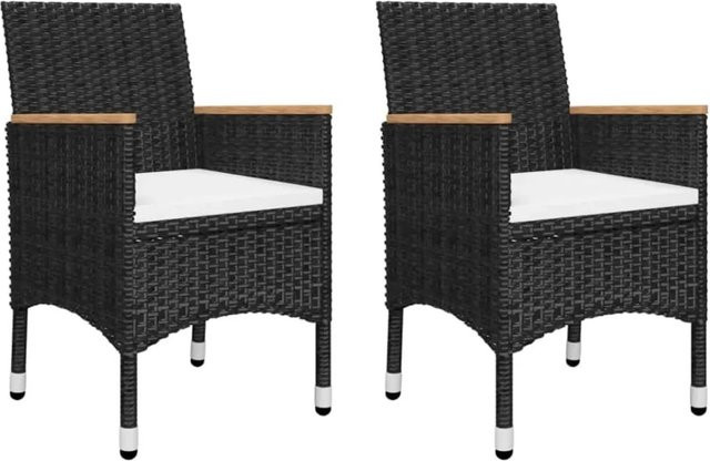 vidaXL 5-tlg Garten-Essgruppe Modell 145 in Schwarz und Weiß aus Holz, Stahl und Kunststoff - Bild 1