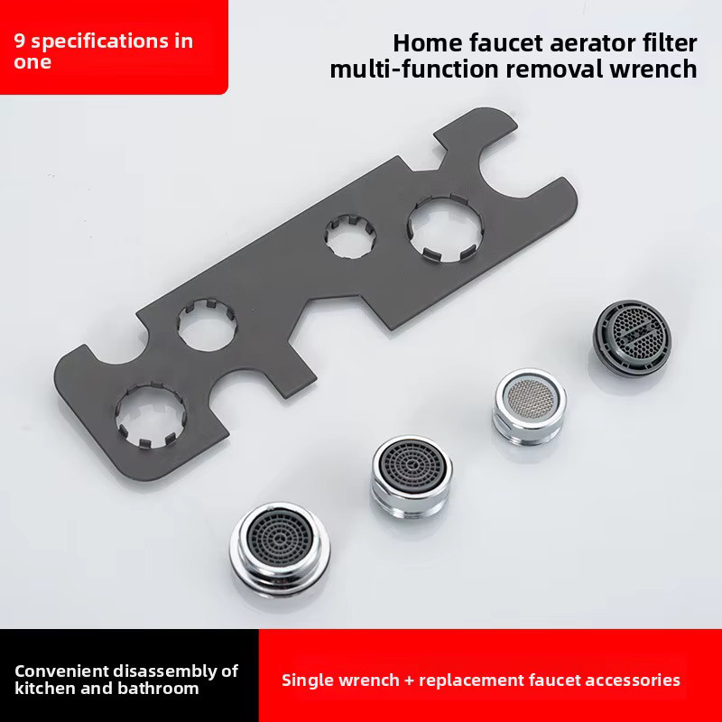 Multifunktionaler Wasserhahn-Belüfter-Schraubenschlüssel zur Entfernung von eingebetteten und speziellen Modellen in Grau - Bild 3