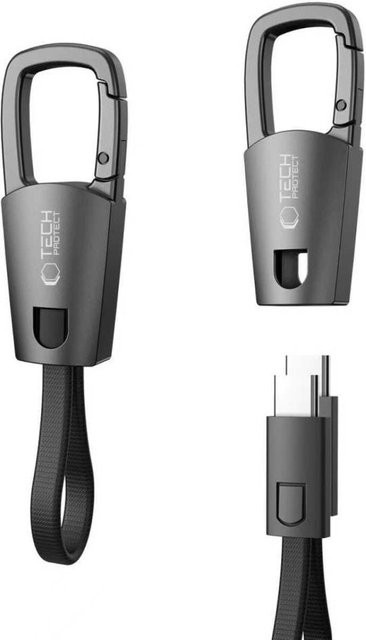 Tech-Protect Ultraboost DNA USB-C Daten- und Ladekabel mit Schlüsselanhänger, 60W, Grau, Länge: 0,17 m - Bild 1