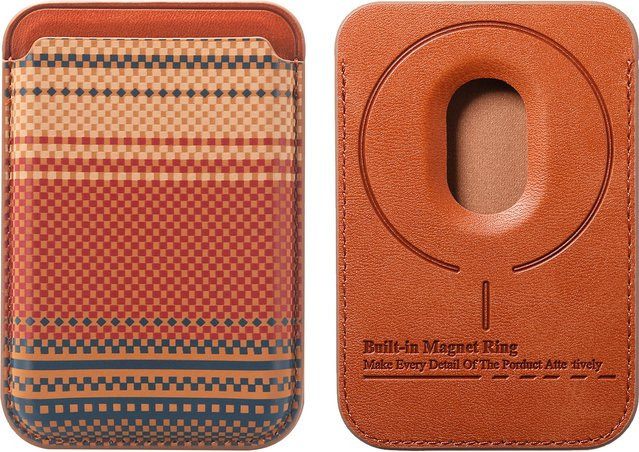 NMEGOU Magnetischer Carbonfaser-Kartenhalter für MagSafe iPhone, Kartenetui in Pink Purple und Multicolour - Bild 1