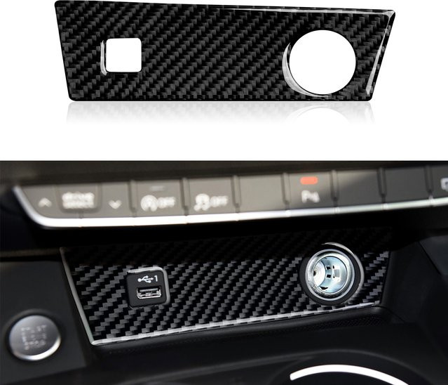 Hengyueshang Carbon Faser Aufkleber für die Auto Mittelkonsole passend für Audi A4 S4 RS4 A5 S5 RS5 (2016-2026) in Schwarz - Bild 1