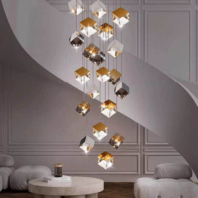 Yushe Moderne LED-Pendelleuchte in Ringform aus Glas und Messing in Gold/Messing für Wohnzimmer und Esszimmer - Bild 1