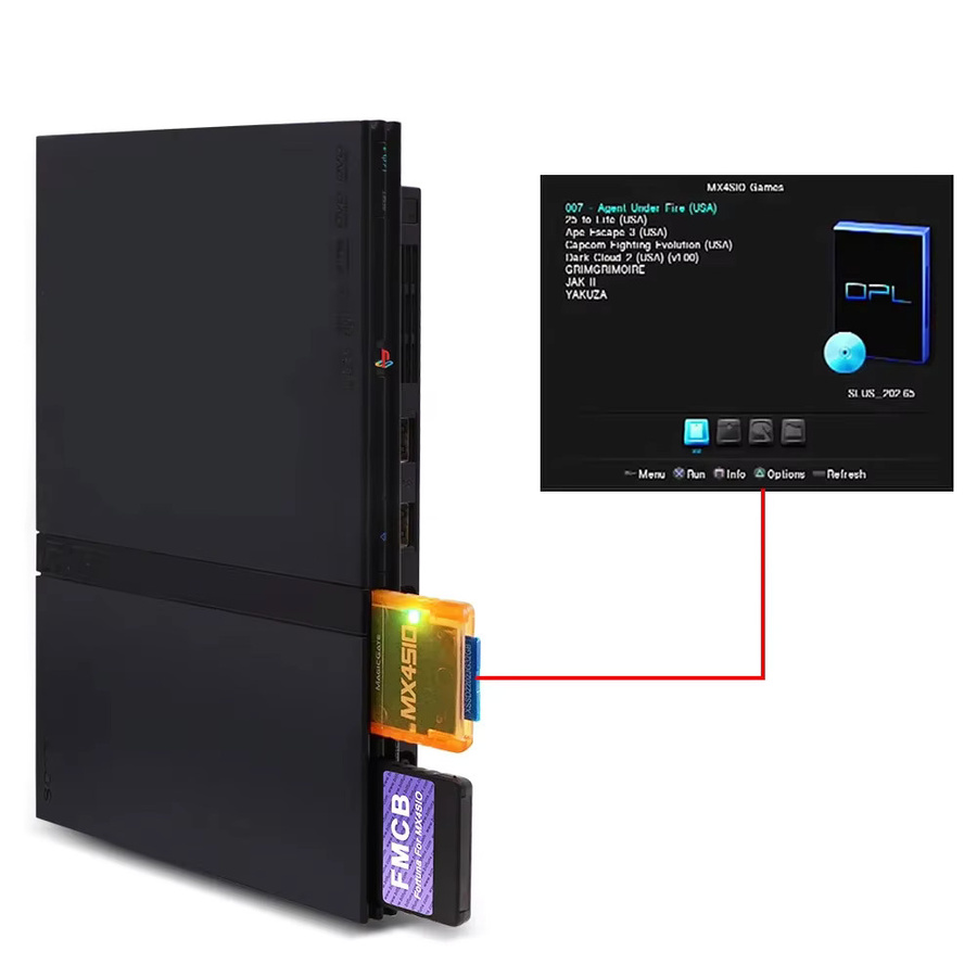 Apexneer OPL 1.2.0 Fortuna FMCB MX4SIO SIO2SD TF/SD-Kartenadapter für deine PS2 Slim Spielekonsole - Bild 4