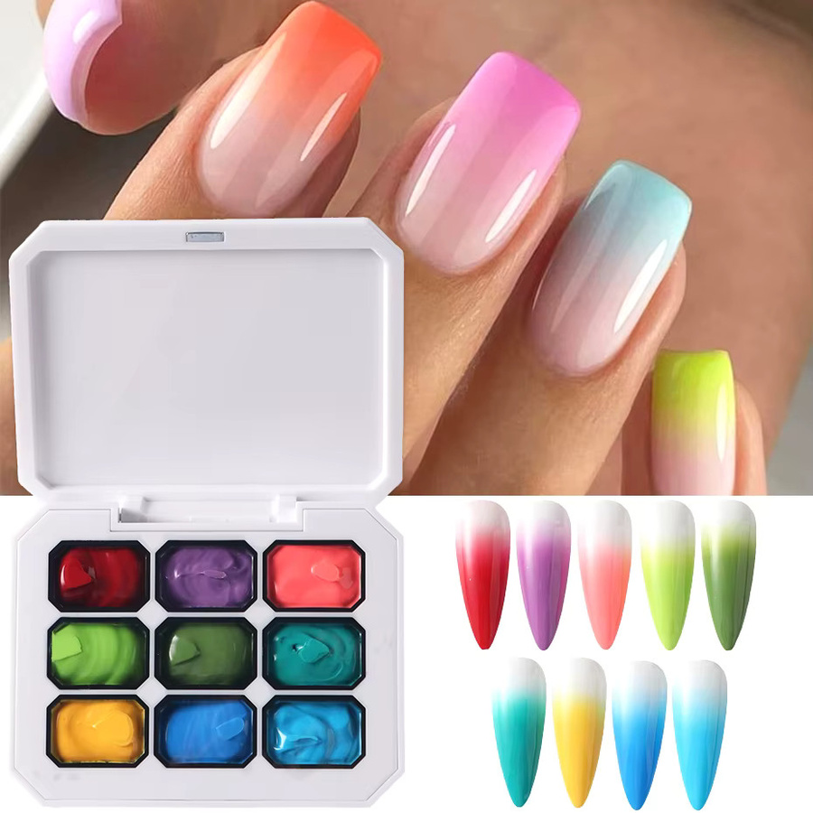 Full Beauty Nagel-UV-Gel-Lack, 9 Farben, Regenbogen-Farbverlauf, Glänzend - Bild 2