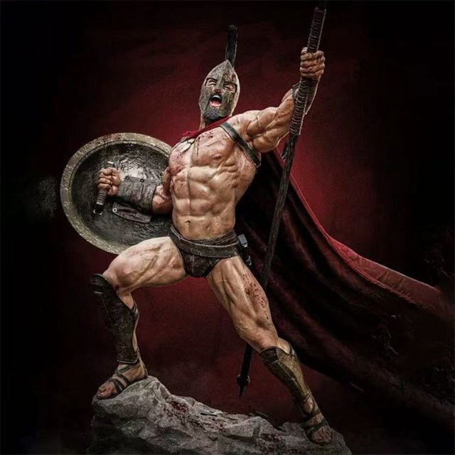 MODX Leonidas King of Sparta Warriors, Harzfigur, Maßstab 1:24, Ritter - Bild 1