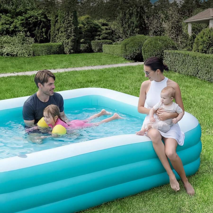 JOYFY Aufblasbarer Pool für Erwachsene mit Sitzen, robust und dick, oberirdisch für Garten und Hinterhof, B/T/H: 330 x 183 x 56 cm - Bild 4