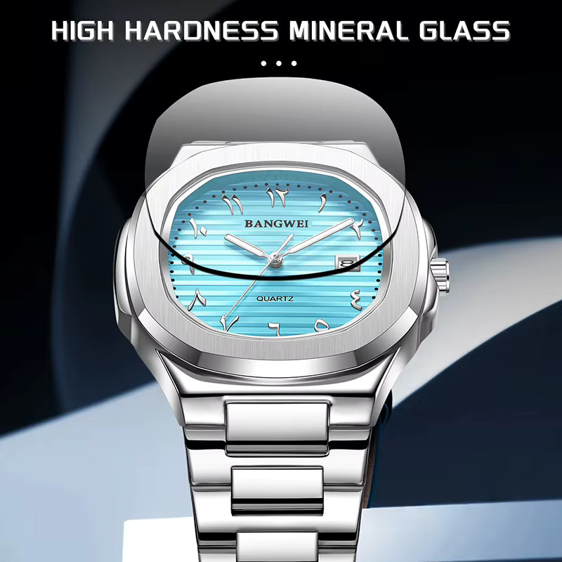 BANGWEI Armbanduhr Edelstahl, Quarz, Blau, Herren - Bild 4