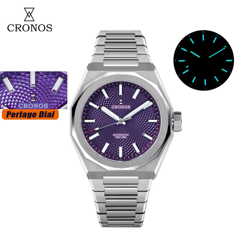 Cronos Armbanduhr Automatik, Edelstahl, 36 mm, Herren, Silber - Bild 2