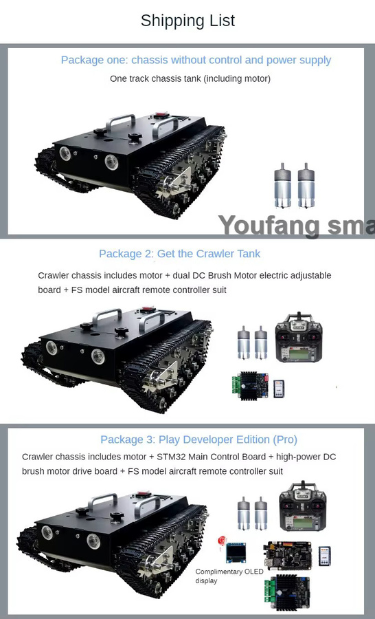 YoufangSmart RC Tank Chassis, Metall, Fahrzeuge, Schwarz - Bild 4