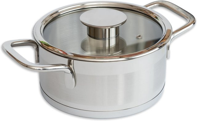 Grana Home Bratentopf Classic Line mit Deckel, Silber, Volumen: 2,1 l, Durchmesser: 18 cm, Höhe: 8,5 cm - Bild 1