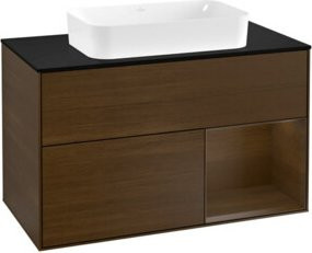 V&B Waschtischunterschrank Finion 100 mit LED-Beleuchtung und Regalfach, Wandmontage - Bild 1