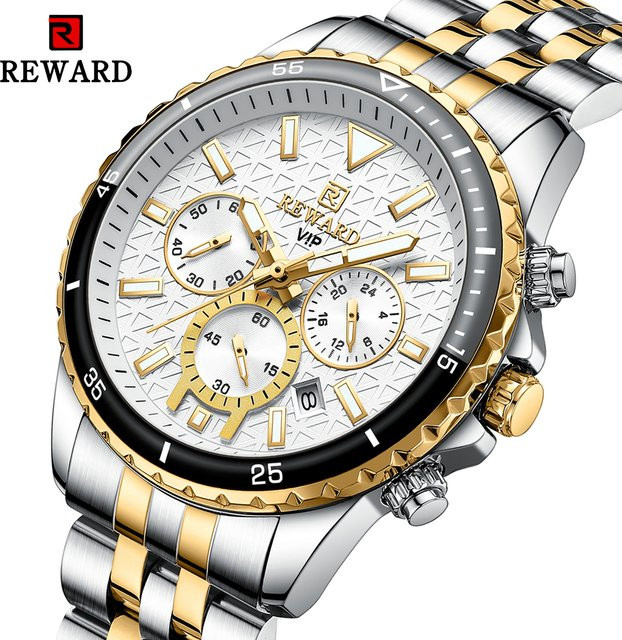 REWARD Armbanduhr Quarz, Edelstahl, Gold, Herren - Bild 1