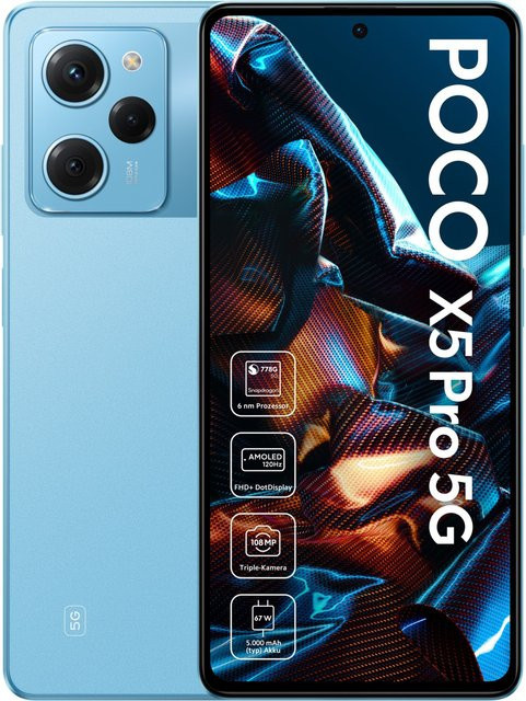 Xiaomi Poco X5 Pro 5G Smartphone Blau mit 256 GB Speicher und 8 GB RAM - Bild 1