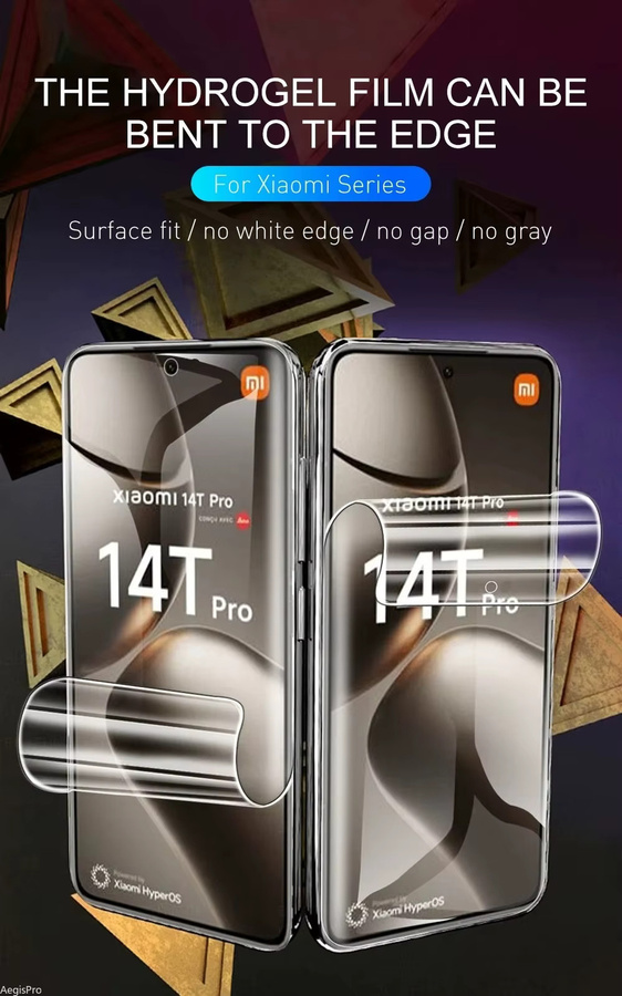 2 Stück Hydrogel-Displayschutzfolie für Xiaomi 15S Pro 14T Pro 13T Pro 13 Ultra 12T, klare Vollabdeckung und kratzfest - Bild 2