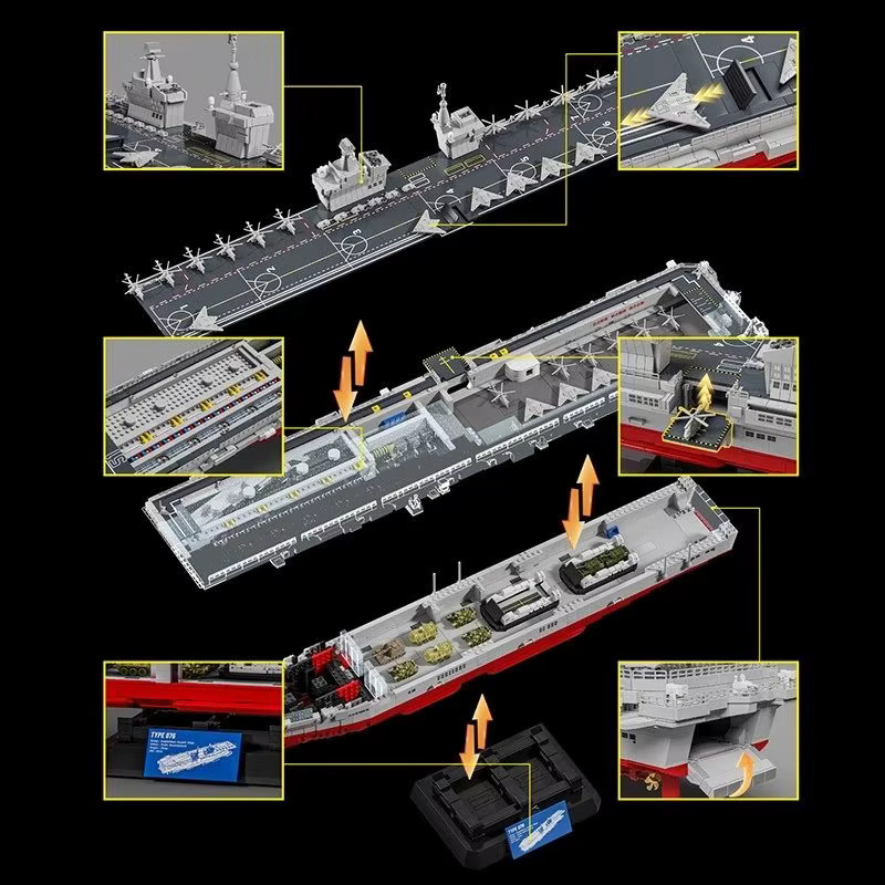 barweer Typ 076 Amphibisches Angriffsschiff, Technologie-Bausatz, 1:300 Maßstab, 4526 Teile - Bild 4