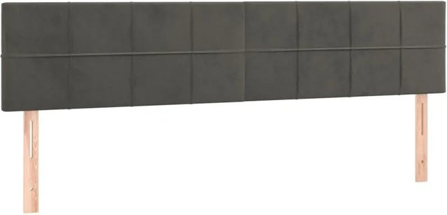 vidaXL LED Kopfteil aus Samt in Dunkelgrau mit USB-Ladeanschluss und integrierter Beleuchtung, B: 180 cm, T: 5 cm, H: 78-88 cm - Bild 1
