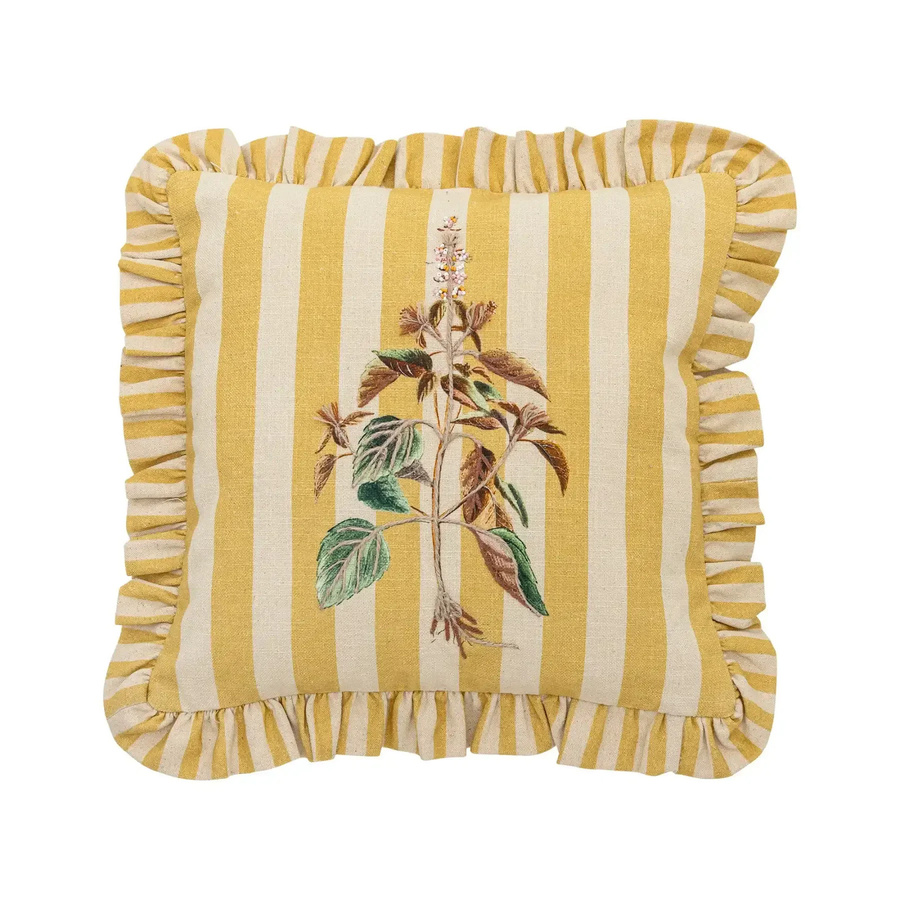 Bloomingville Kissen Camila aus Baumwolle gelb B/B/H: 35 x 35 x 35 cm - Bild 1