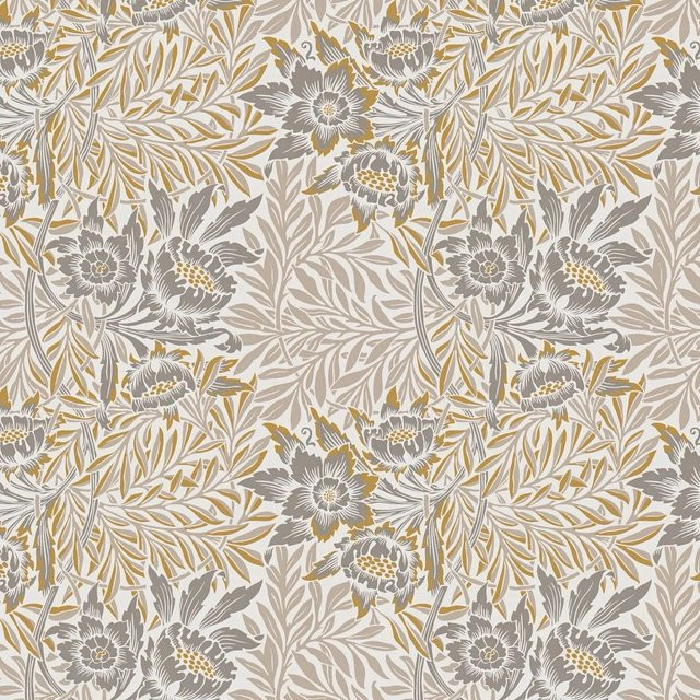 Profhome Tapete Floral Botanisch in Beige, Weiß, Gelb und Grau, Matt, Non-Woven, 0,53 m x 10,05 m - Bild 1