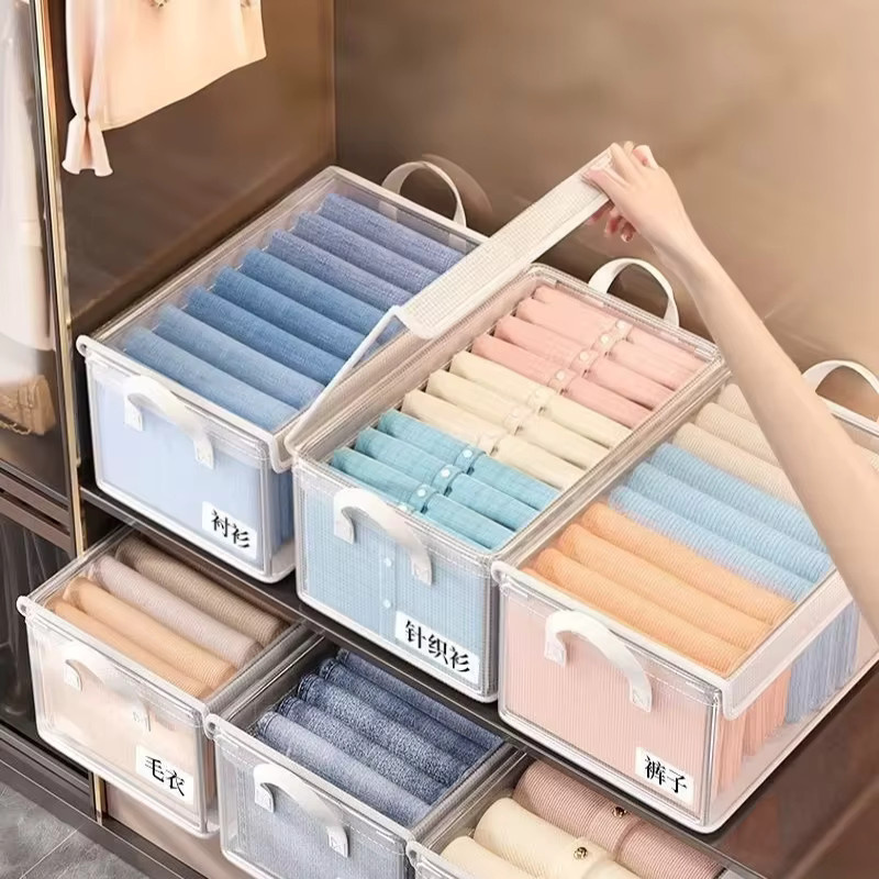 Untior Faltbare Kleidungs-Aufbewahrungsbox aus transparentem PVC, Wasserdicht und Feuchtigkeitsbeständig - Bild 3