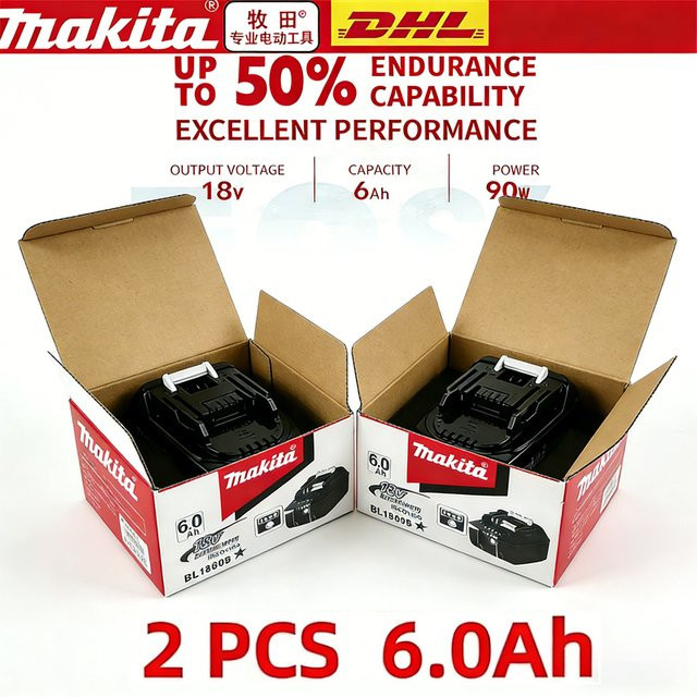 Makita Original Lithium-Ionen-Akku 18V mit 6Ah in Schwarz für BL1860 BL1830 BL1850 BL1860B - Bild 1
