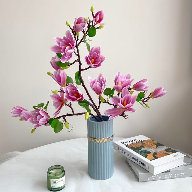 TTCY Künstliche Magnolia Blumen aus Seide für Tischdekoration und Hochzeit - Bild 1