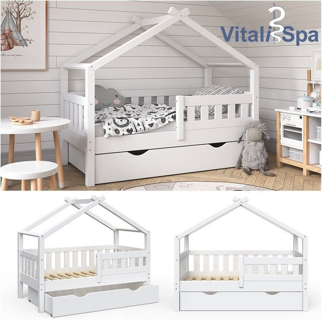 VitaliSpa Design Kinderbett aus Massivholz mit Schublade und Lattenrost, B/T: 140 x 70 cm - Bild 1