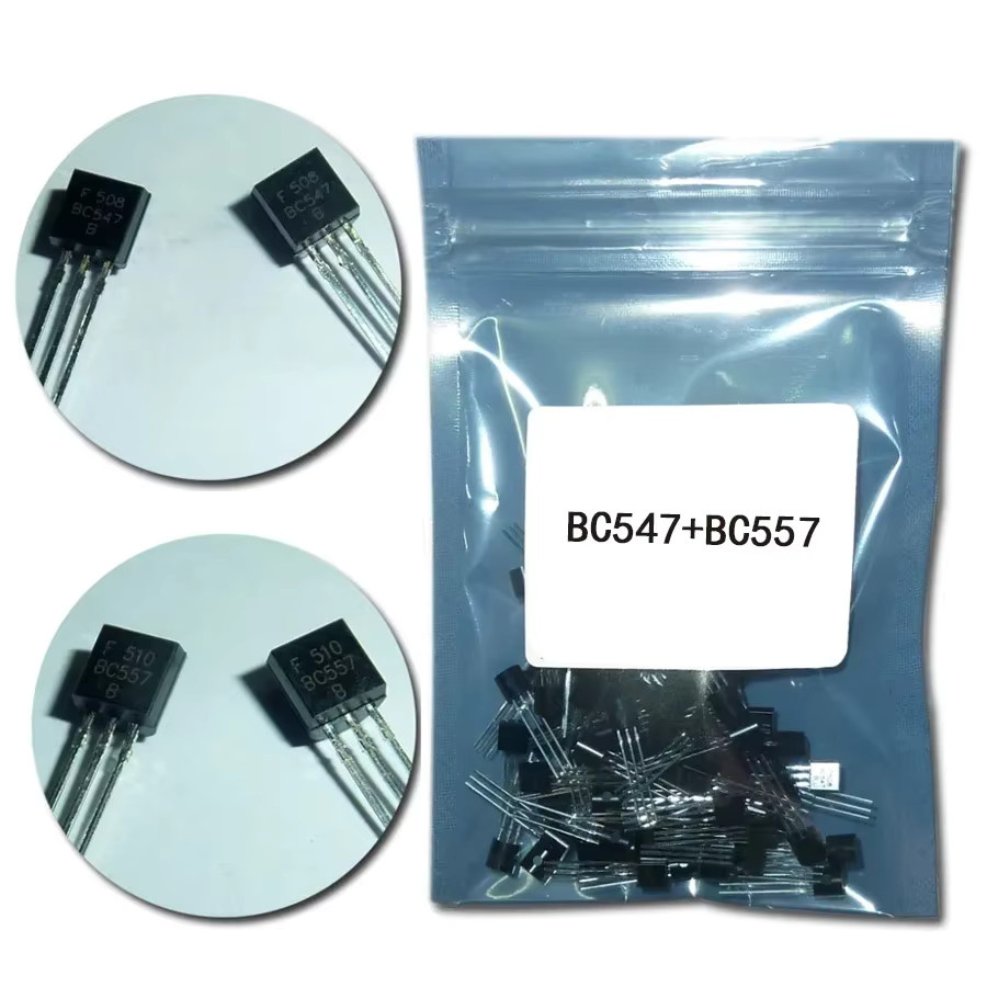 Transistor Kit mit 50 Stück BC547 NPN und BC557 PNP in Schwarz - Bild 2