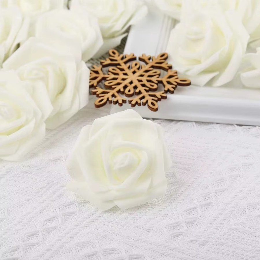 XIAOYINMO Künstliche Rosenblumen aus PE-Schaum in Weiß und Grau für Hochzeiten, Tischdekoration und DIY-Projekte - Bild 1