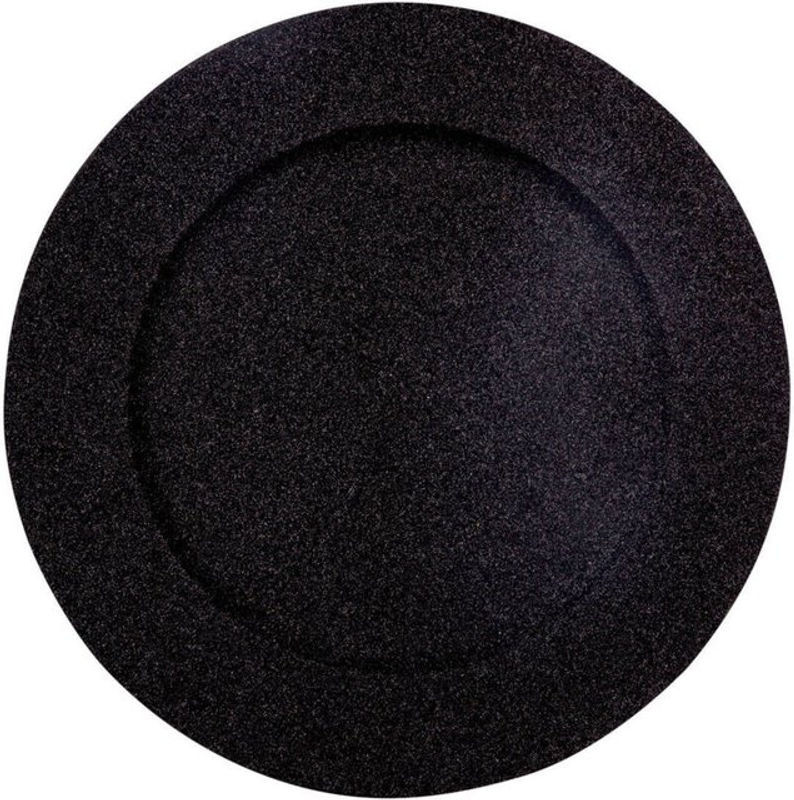 Fééric Lights And Christmas Platzteller rund mit Glitter in Schwarz, Durchmesser: 33 cm - Bild 1