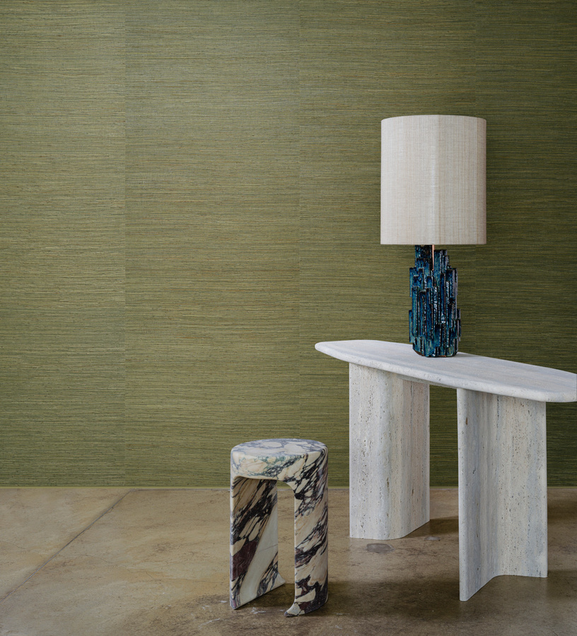 Arte Wallpaper Gradient Oregano in Grün aus Ramie-Fasern mit abstraktem Naturdesign - Bild 1